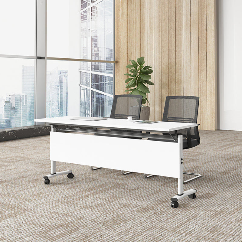 Contemporary Style Engineered Wood Desk Folding Desk with Caster Wheels