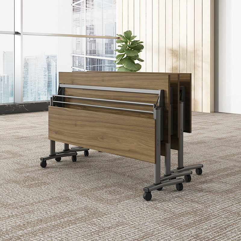 Contemporary Style Engineered Wood Desk Folding Desk with Caster Wheels