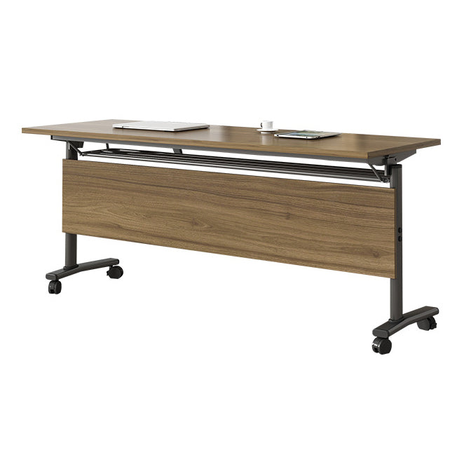 Contemporary Style Engineered Wood Desk Folding Desk with Caster Wheels