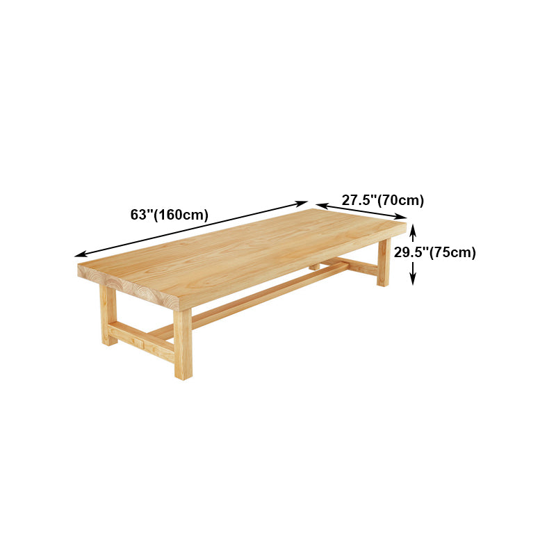 Modern Rectangle Office Table Solid Wood Trestle Base Meeting Desk