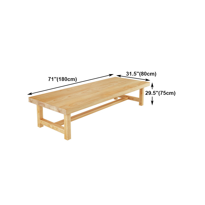 Modern Rectangle Office Table Solid Wood Trestle Base Meeting Desk