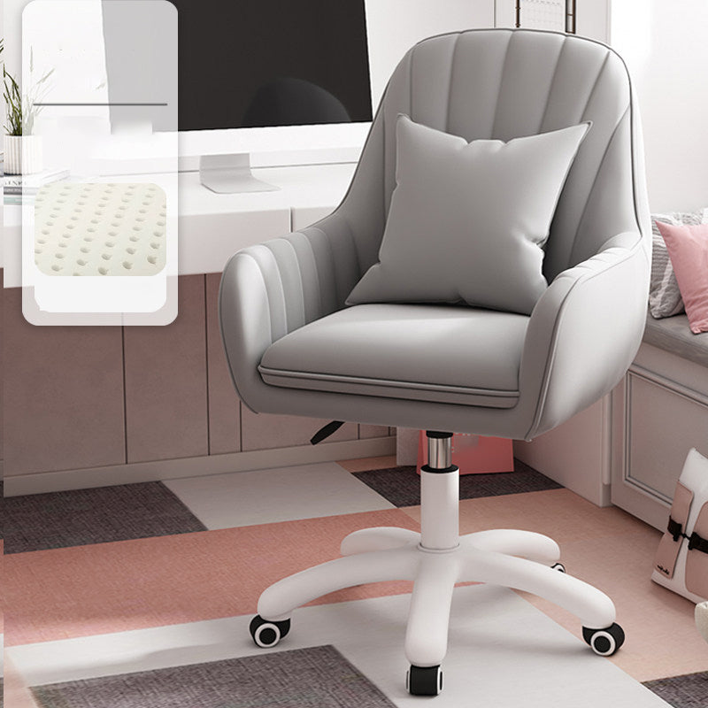 Upholstered Computer Desk Chair with Wheels Modern Office Chair with Nylon Base