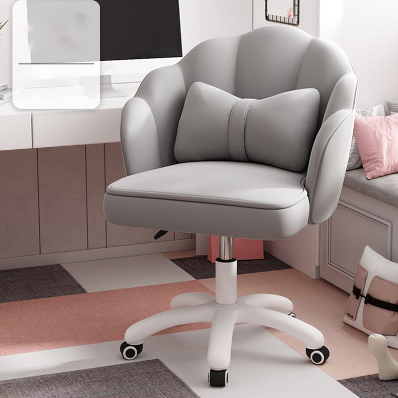 Upholstered Computer Desk Chair with Wheels Modern Office Chair with Nylon Base