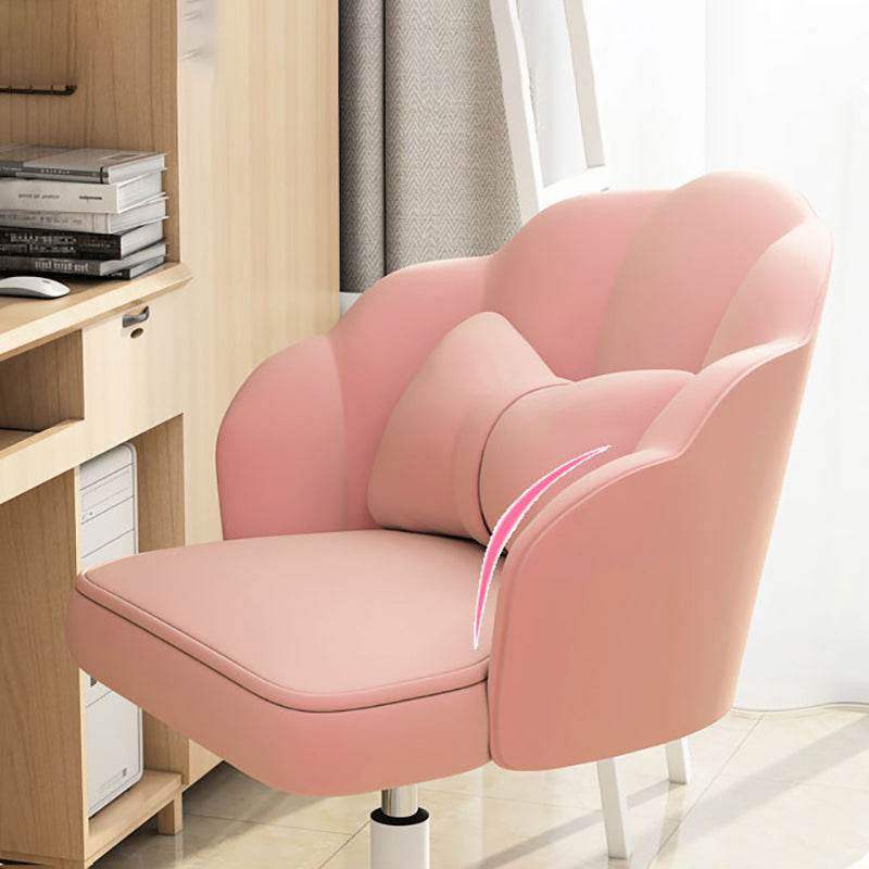 Upholstered Computer Desk Chair with Wheels Modern Office Chair with Nylon Base