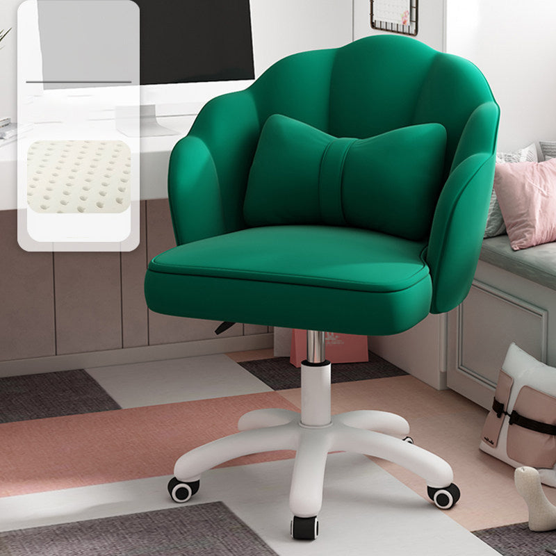 Upholstered Computer Desk Chair with Wheels Modern Office Chair with Nylon Base