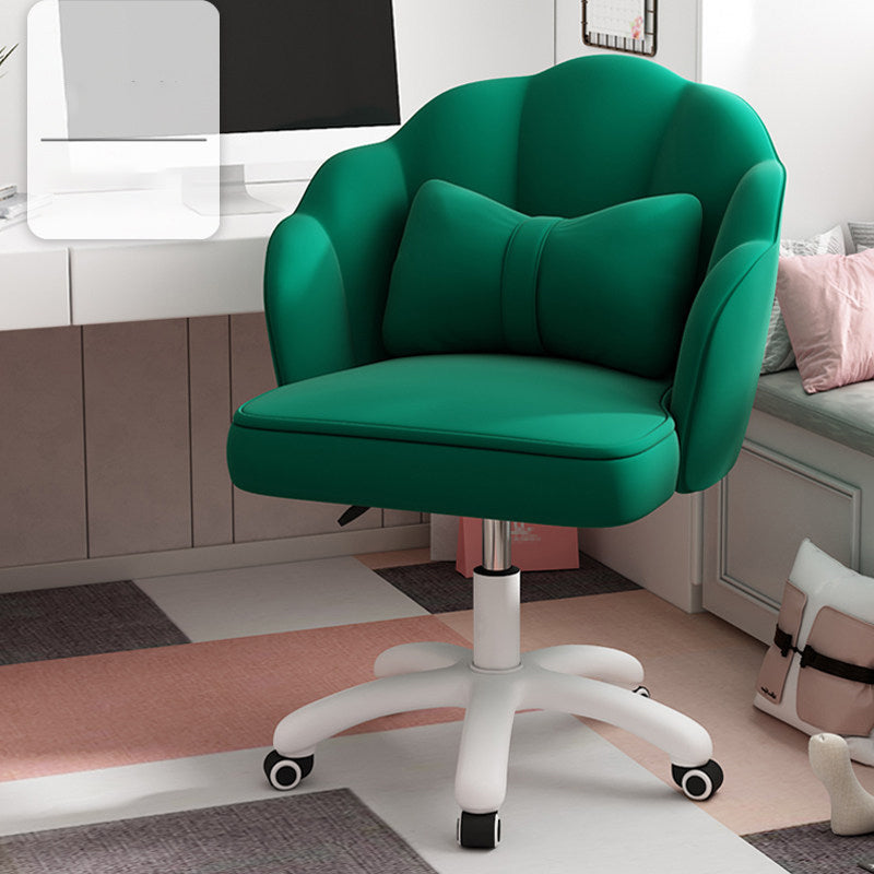 Upholstered Computer Desk Chair with Wheels Modern Office Chair with Nylon Base