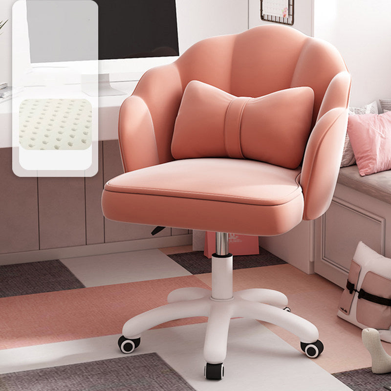 Upholstered Computer Desk Chair with Wheels Modern Office Chair with Nylon Base