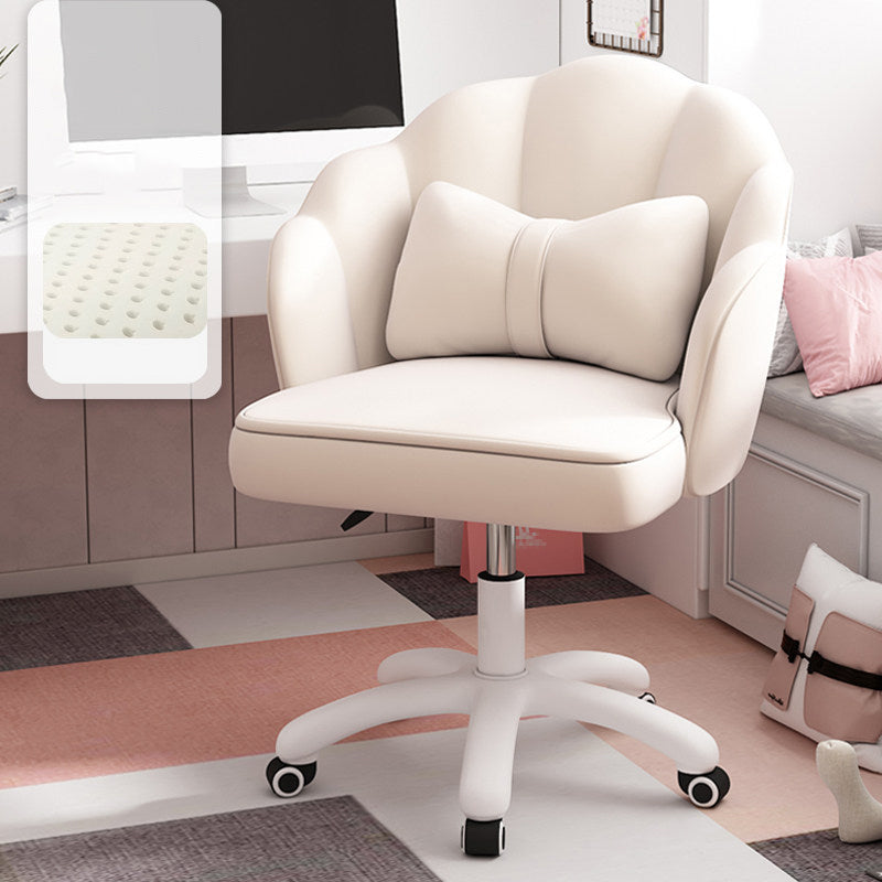 Upholstered Computer Desk Chair with Wheels Modern Office Chair with Nylon Base