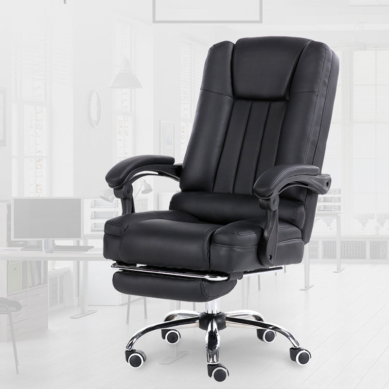 High Back Executive Office Chair with Chrome Metal Frame Contemporary Task Chair