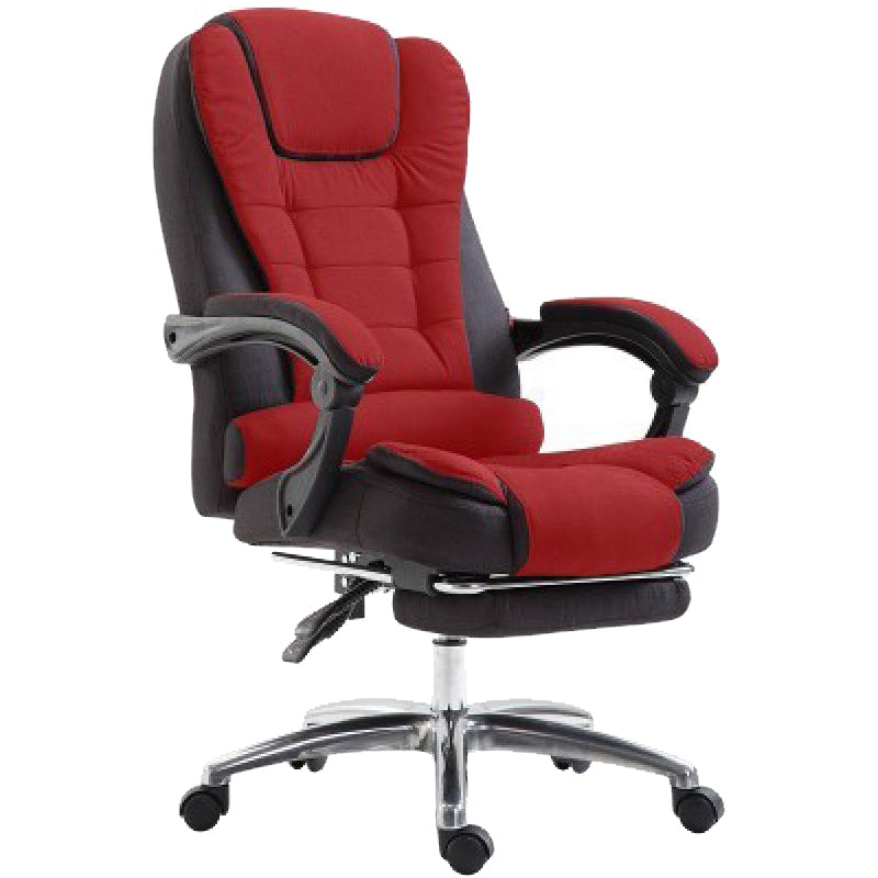 High Back Executive Office Chair with Chrome Metal Frame Contemporary Task Chair