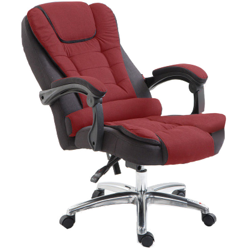 High Back Executive Office Chair with Chrome Metal Frame Contemporary Task Chair