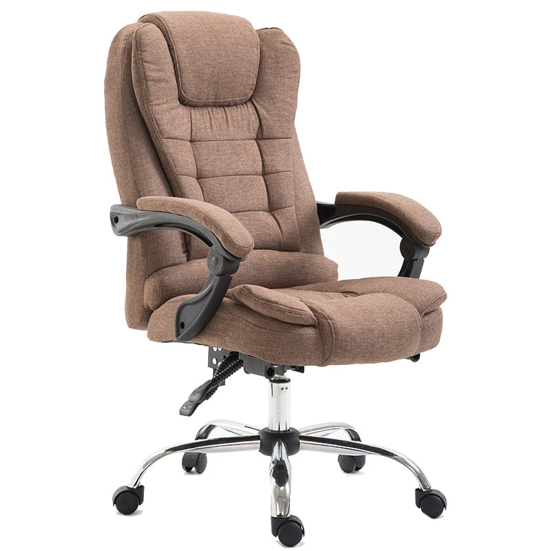 High Back Executive Office Chair with Chrome Metal Frame Contemporary Task Chair