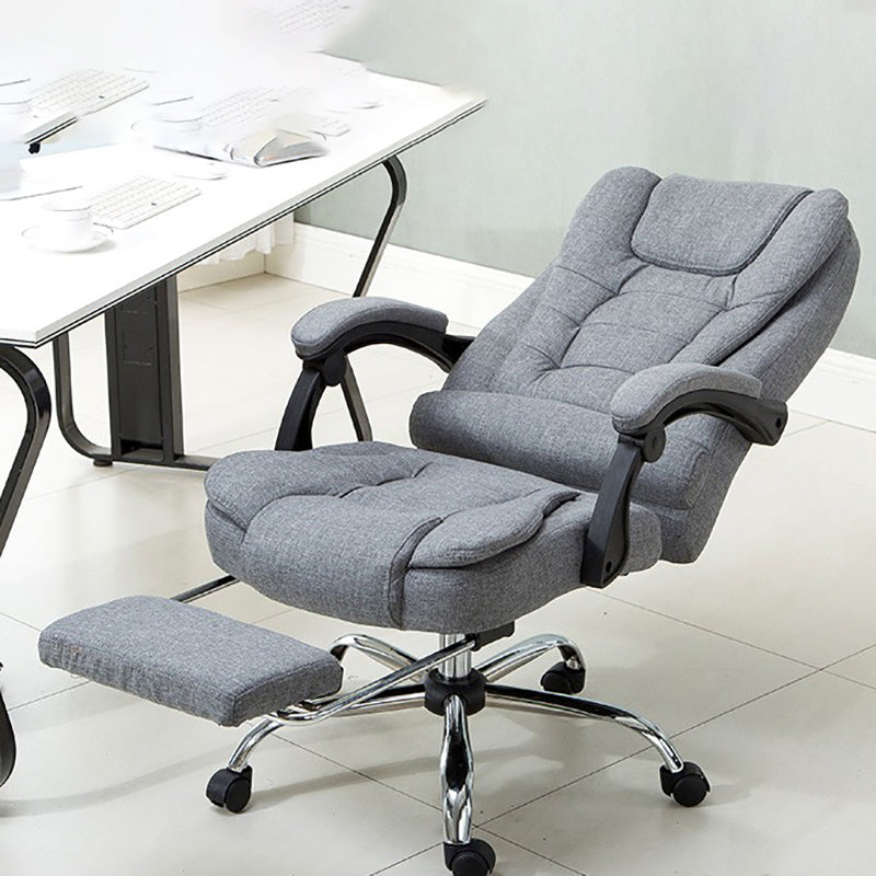 High Back Executive Office Chair with Chrome Metal Frame Contemporary Task Chair