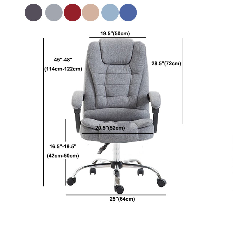 High Back Executive Office Chair with Chrome Metal Frame Contemporary Task Chair