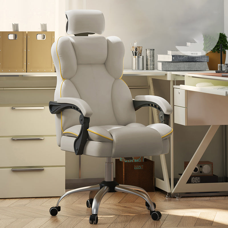 Contemporary Padded Arms Office Chair Height-adjustable High Back Desk Chair