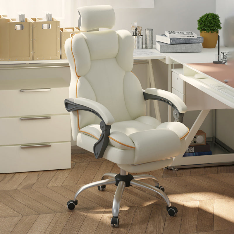 Contemporary Padded Arms Office Chair Height-adjustable High Back Desk Chair