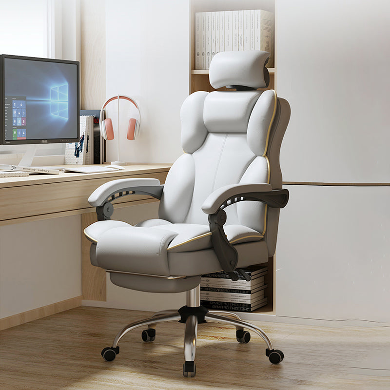 Contemporary Padded Arms Office Chair Height-adjustable High Back Desk Chair