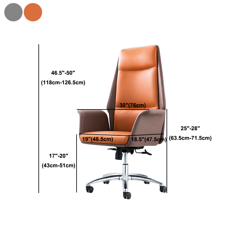 Modern Office Chair with Silver Metal Frame Executive Ergonomic Task Chair