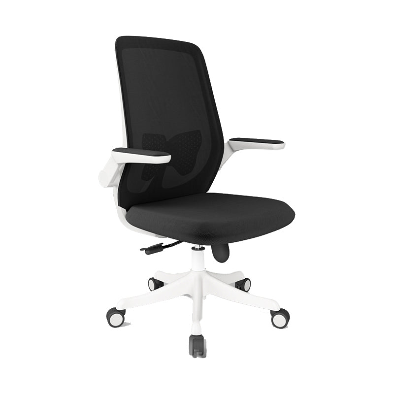 Mid Back Upholstered Office Chair Height-adjustable Desk Chair with Wheels