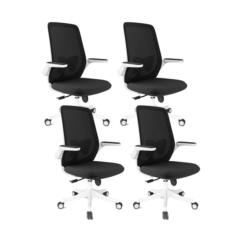 Mid Back Upholstered Office Chair Height-adjustable Desk Chair with Wheels