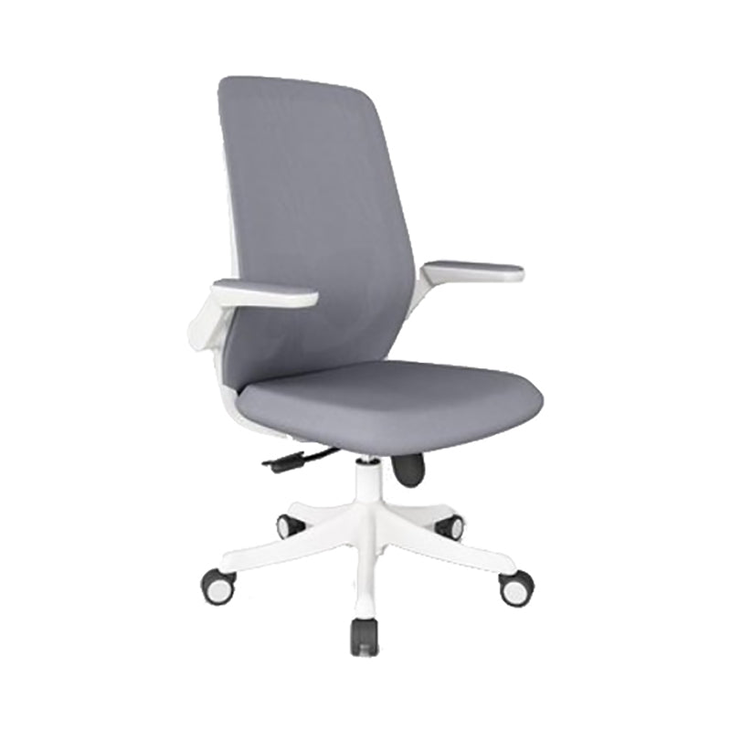 Mid Back Upholstered Office Chair Height-adjustable Desk Chair with Wheels