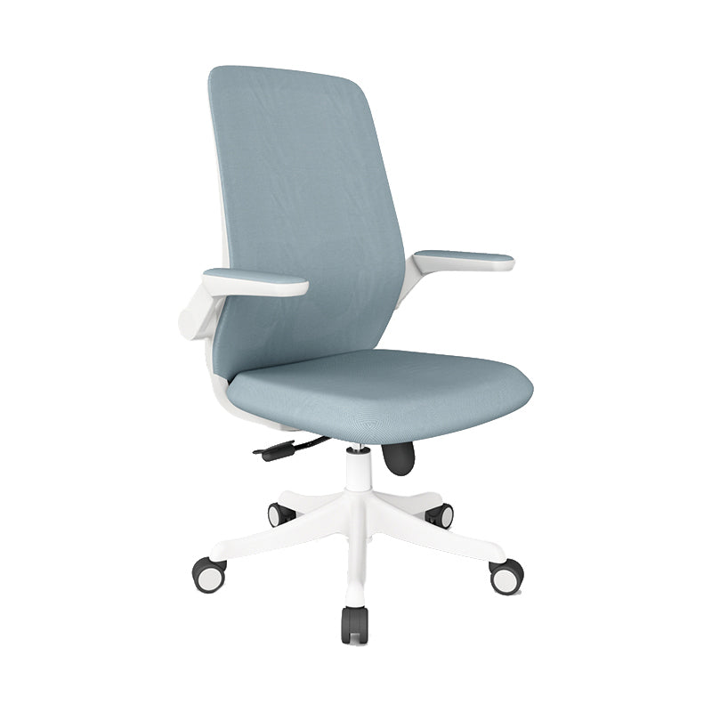 Mid Back Upholstered Office Chair Height-adjustable Desk Chair with Wheels