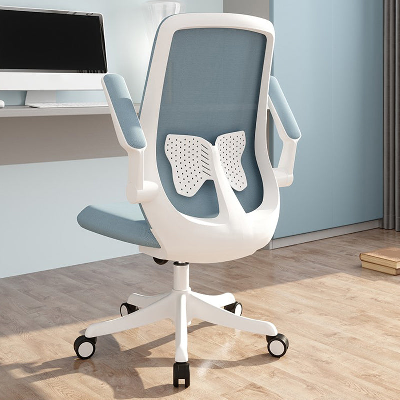 Mid Back Upholstered Office Chair Height-adjustable Desk Chair with Wheels