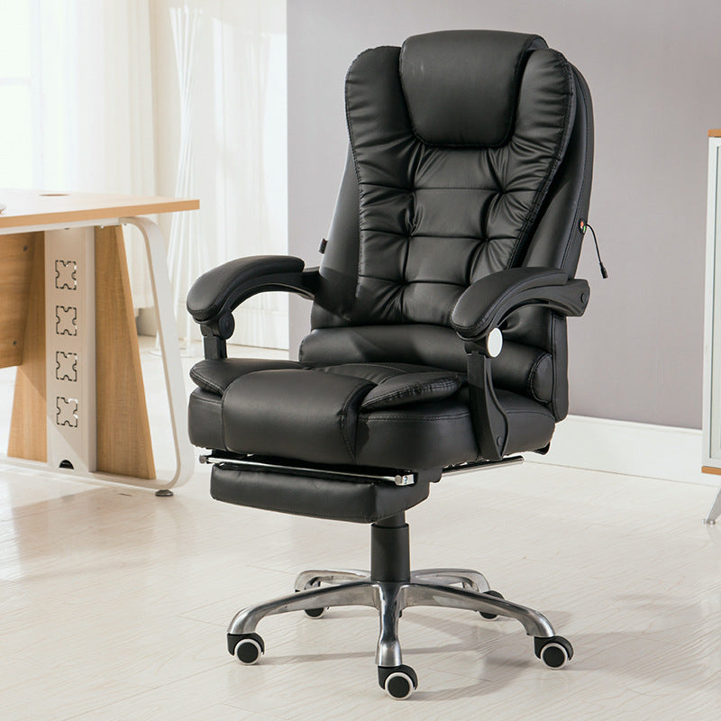 Contemporary Office Chair with Silver Metal Base Executive Ergonomic Computer Chair