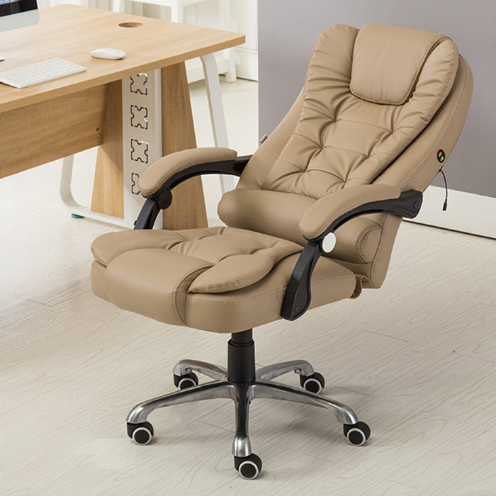 Contemporary Office Chair with Silver Metal Base Executive Ergonomic Computer Chair