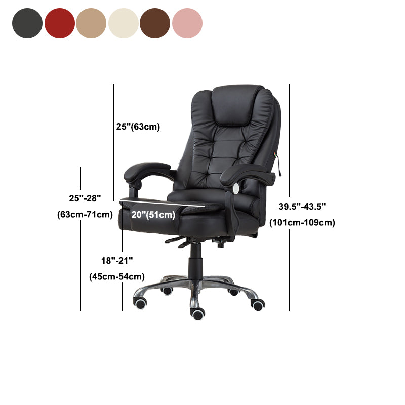 Contemporary Office Chair with Silver Metal Base Executive Ergonomic Computer Chair