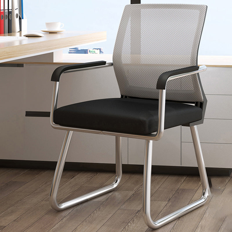 Metal Base Contemporary Arm Office Chair Mid-Back Conference Chair