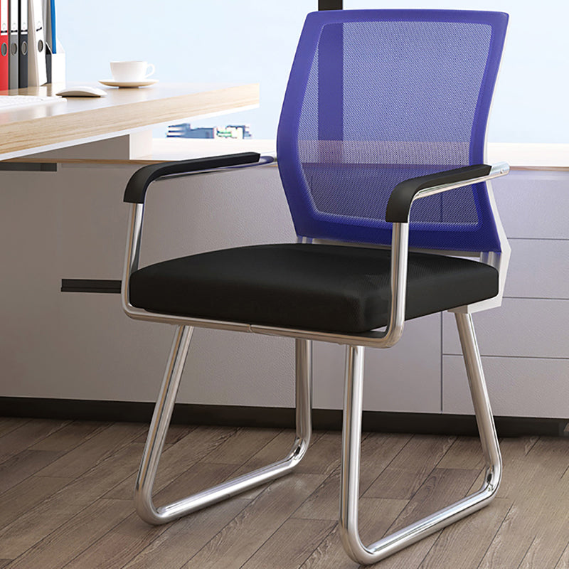 Metal Base Contemporary Arm Office Chair Mid-Back Conference Chair