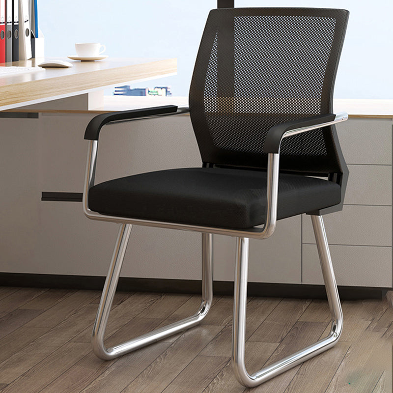 Metal Base Contemporary Arm Office Chair Mid-Back Conference Chair