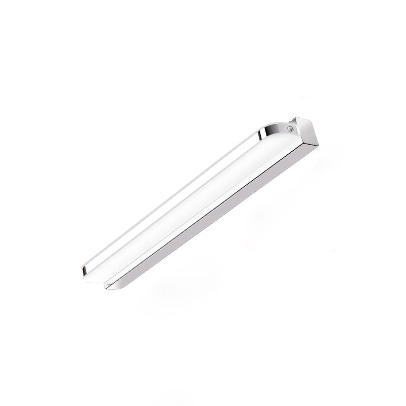 White Vanity Lamp Modern Minimalist Style Linear Wall Lamp for Bathroom