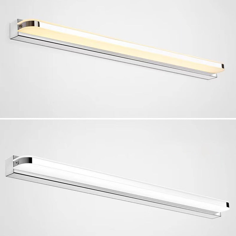 White Vanity Lamp Modern Minimalist Style Linear Wall Lamp for Bathroom