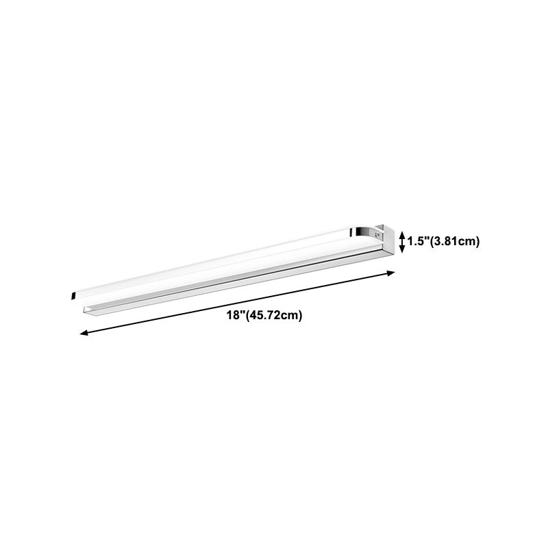 White Vanity Lamp Modern Minimalist Style Linear Wall Lamp for Bathroom