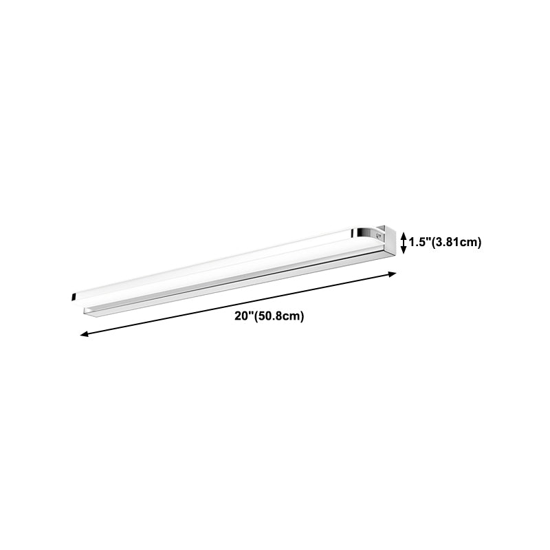 White Vanity Lamp Modern Minimalist Style Linear Wall Lamp for Bathroom