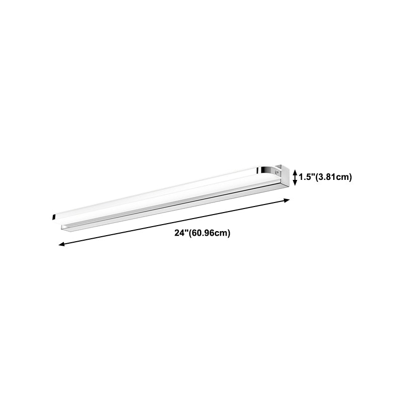 White Vanity Lamp Modern Minimalist Style Linear Wall Lamp for Bathroom