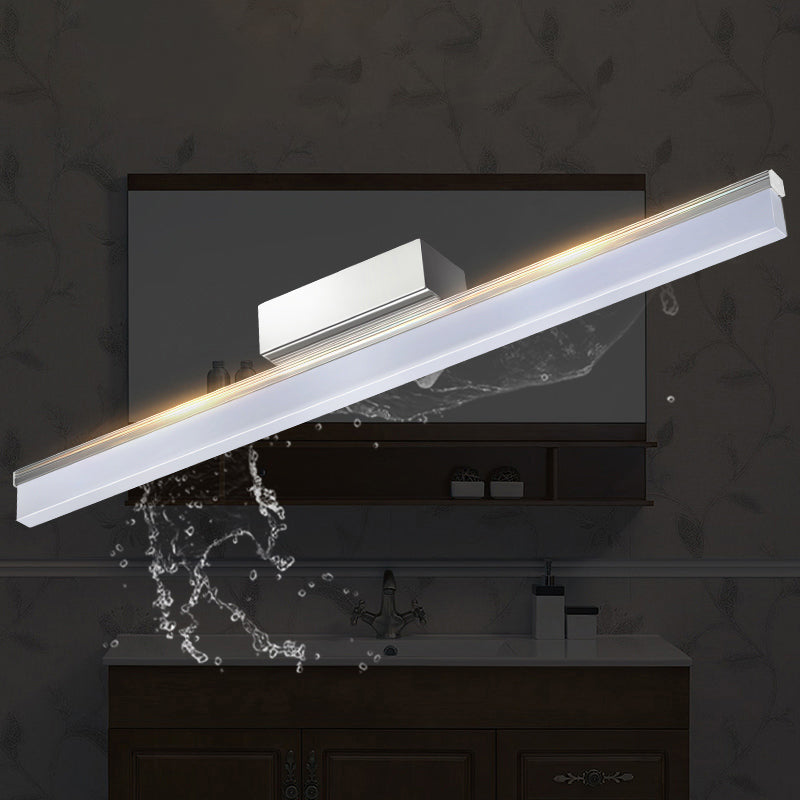 Contemporary Style Linear Vanity Lighting Ideas Metal 1 Light Vanity Sconce in Silver