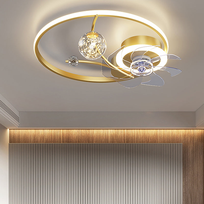 Multi Light Ceiling Fan Lighting Modern Style Metal Ceiling Fan Light for Bedroom