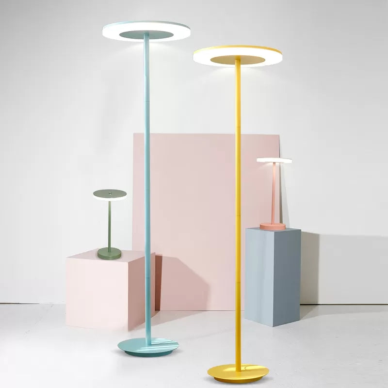 Circle Living Room Floor Lamp Metal Nordic Stylish Candy Colored Floor Light