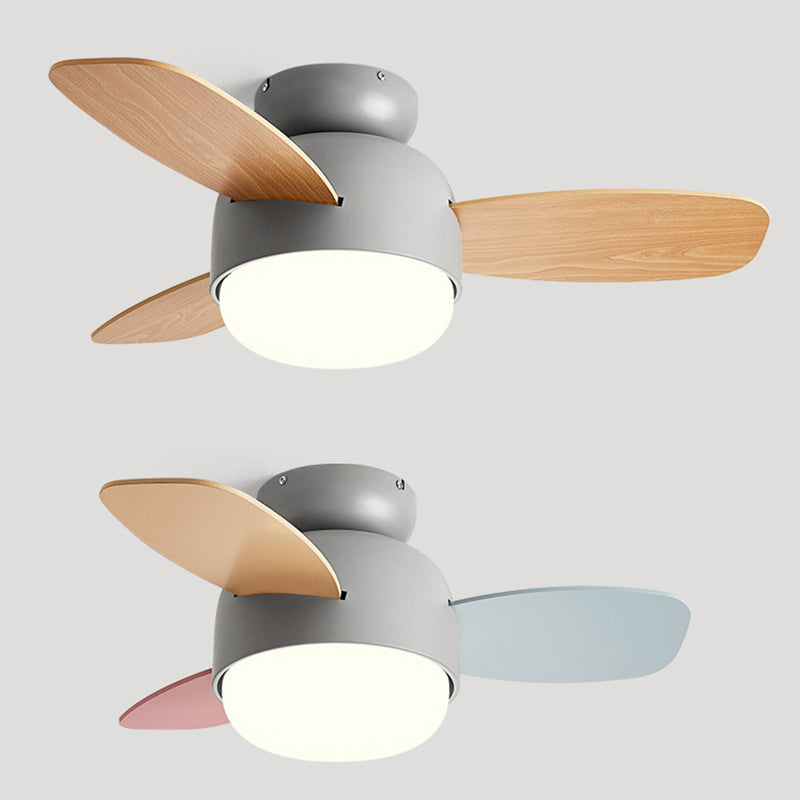 Metal Ceiling Fan Light Modern Style 1 Light Ceiling Fan Lighting for Children's Room