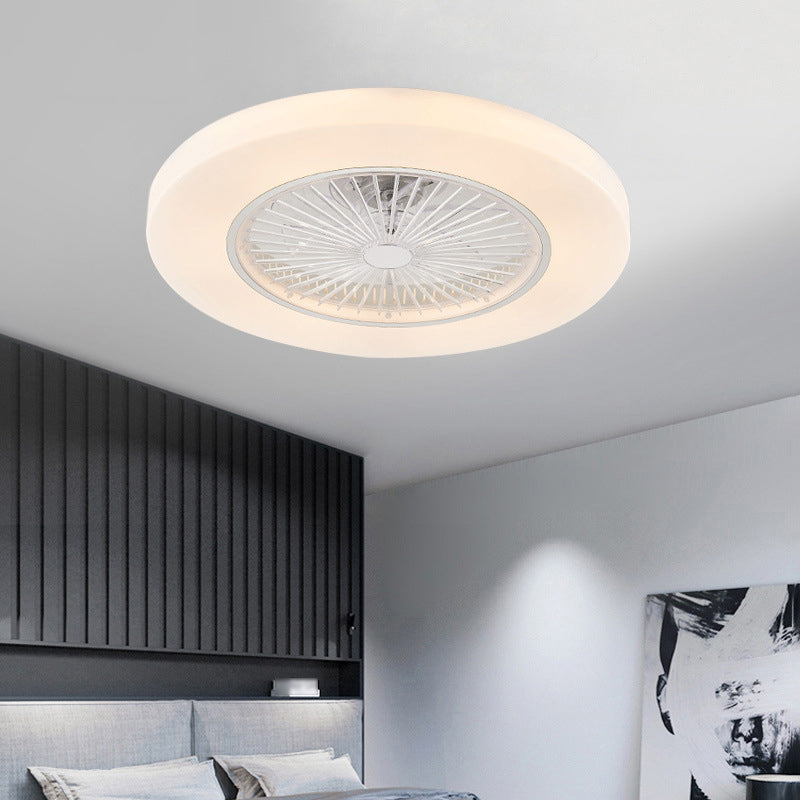 Metal Ceiling Fan Light Modern Style 1 Light Ceiling Fan Lighting for Living Room