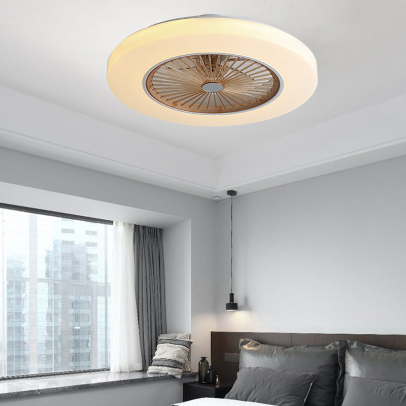 Metal Ceiling Fan Light Modern Style 1 Light Ceiling Fan Lighting for Living Room