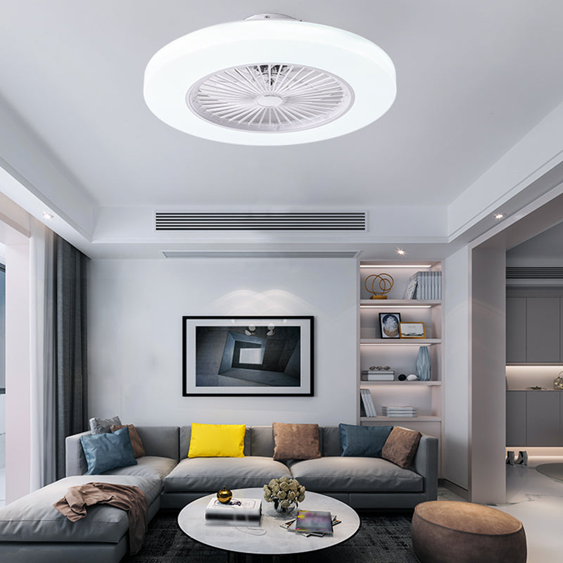 Metal Ceiling Fan Light Modern Style 1 Light Ceiling Fan Lighting for Living Room