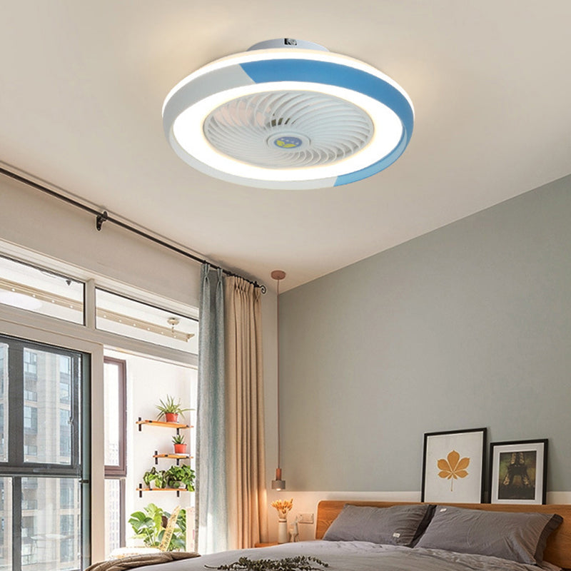 Metal Ceiling Fan Light Modern Style Ceiling Fan Lighting for Bedroom