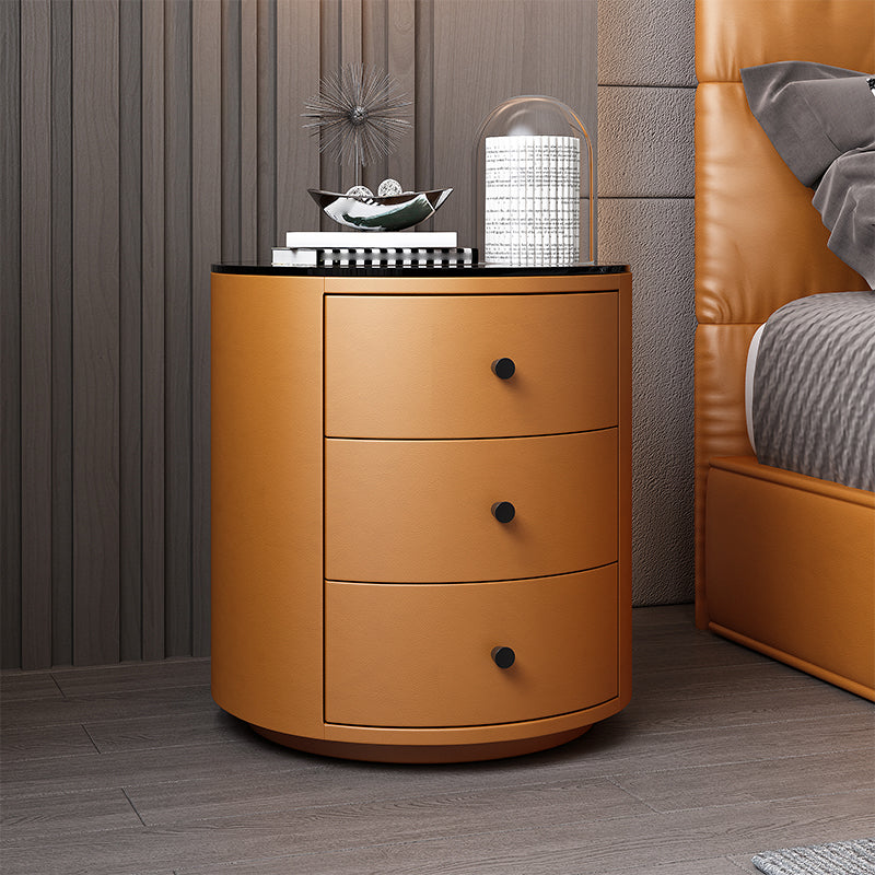 Contemporary Faux Leather Nightstand 2/3 - Drawer Nightstand