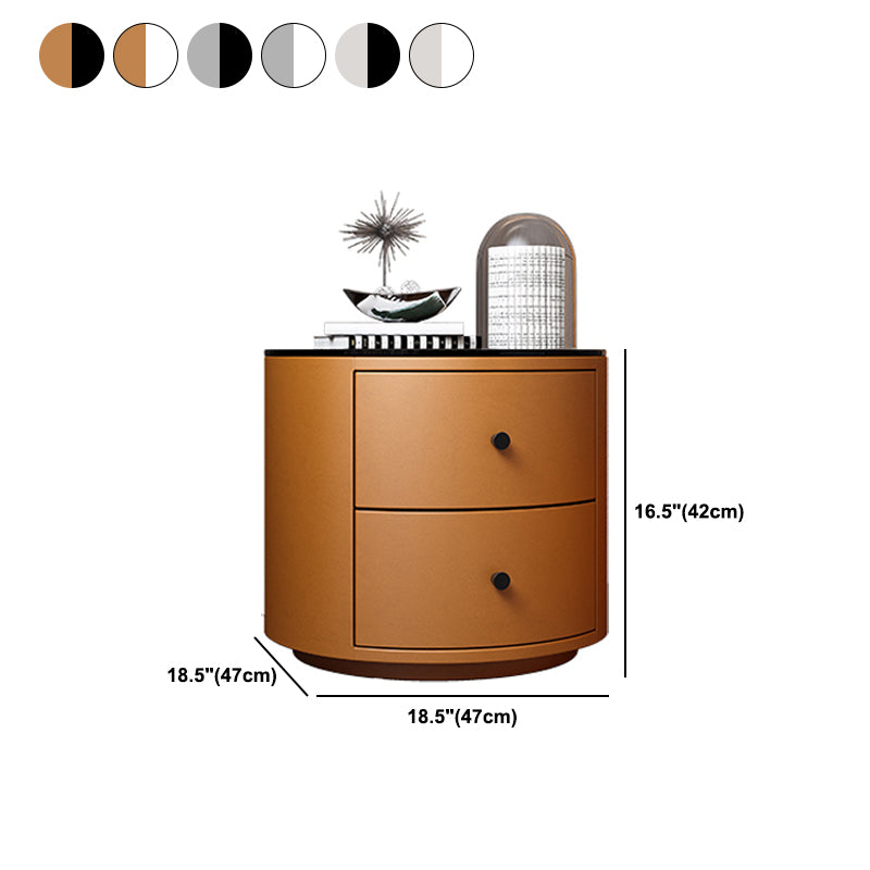 Contemporary Faux Leather Nightstand 2/3 - Drawer Nightstand