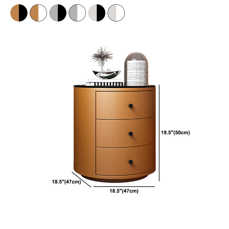 Contemporary Faux Leather Nightstand 2/3 - Drawer Nightstand