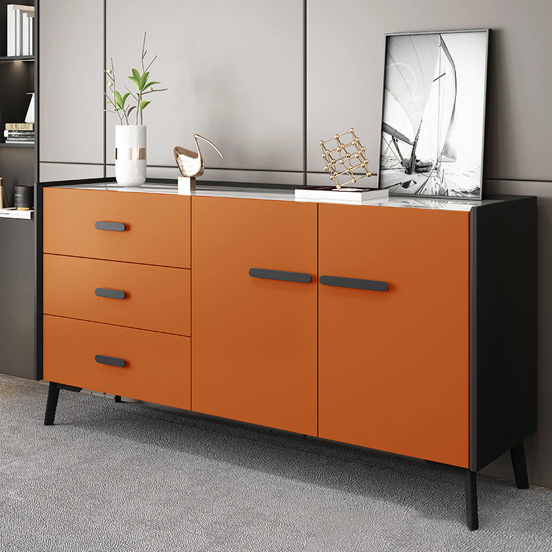 Modern Stone Top Sideboard Table 3-Drawer Sideboard for Home